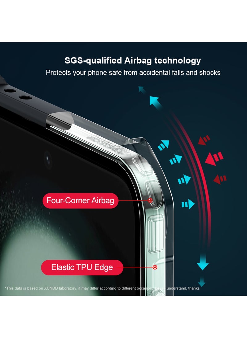 For Samsung Galaxy Z Flip 6 Case, Built-in Back Screen Glass Screen Protection, TPU Shockproof Airbag Protective Back Cover, Anti-Fingerprint Ultra-thin Full Body Protective Casing - Image 4